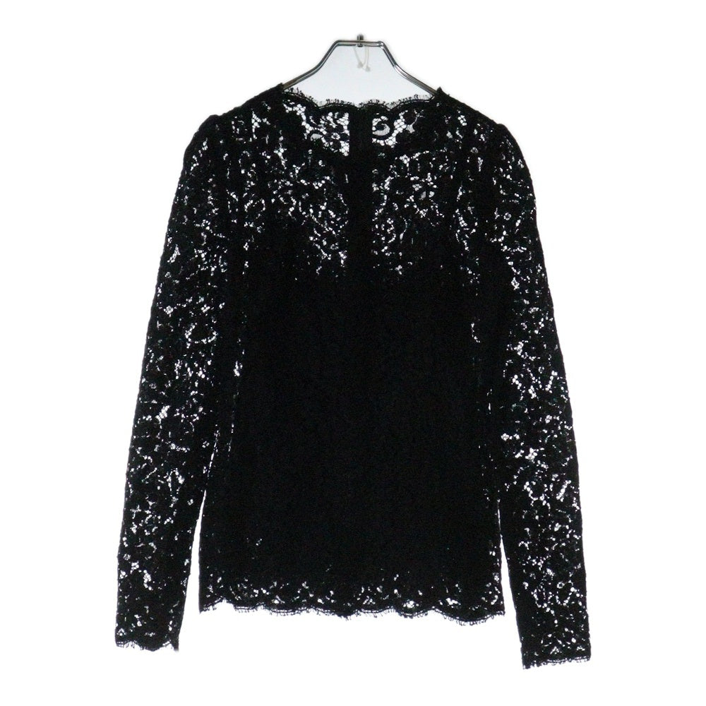 DOLCE & GABBANA(ドルチェアンドガッバーナ) レースデザイン バックジップ キャミソール トップス ブラック レディース