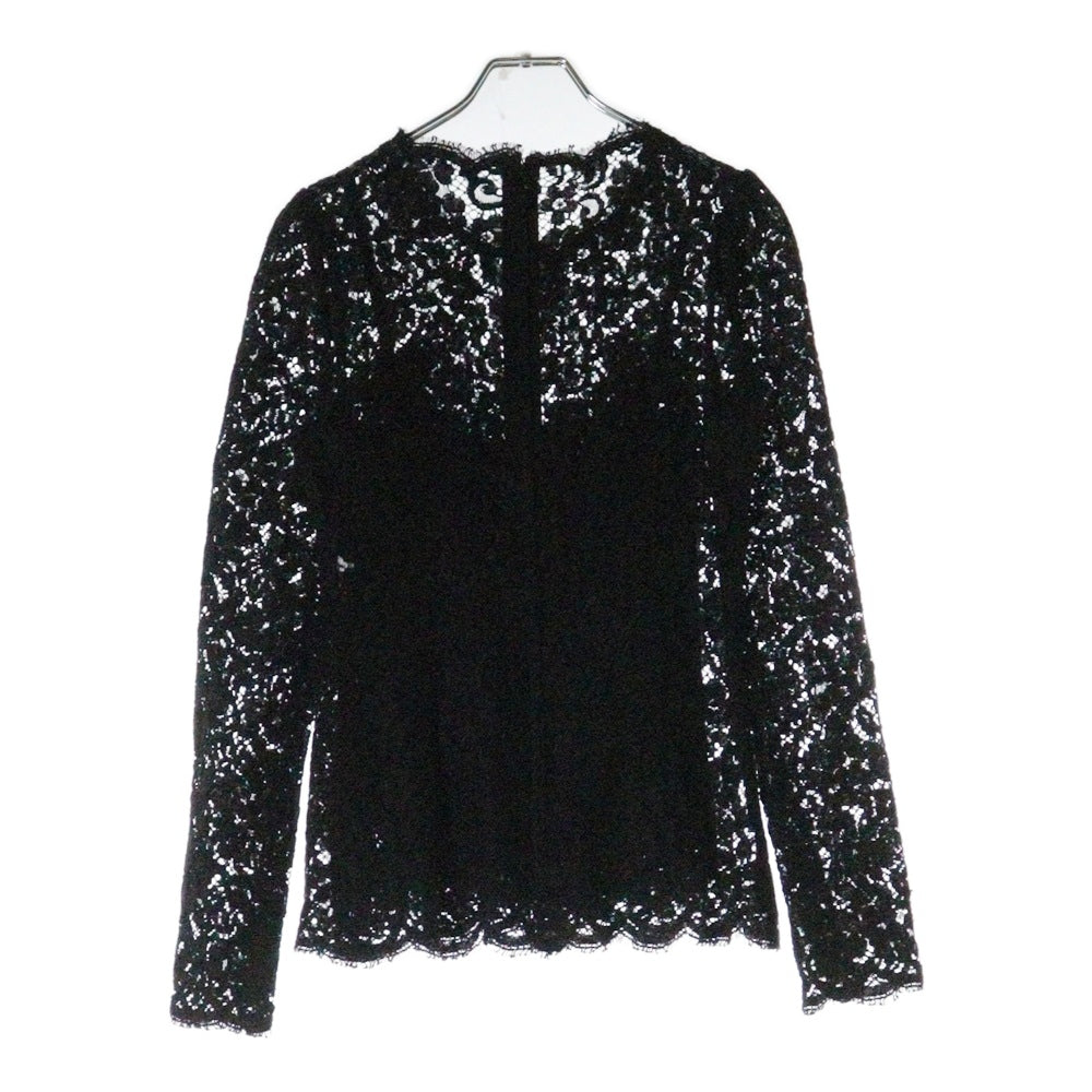 DOLCE & GABBANA(ドルチェアンドガッバーナ) レースデザイン バックジップ キャミソール トップス ブラック レディース