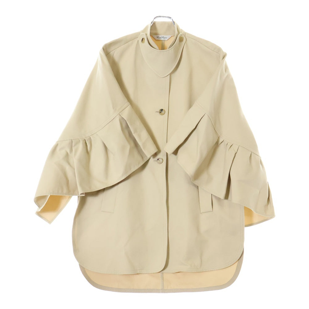 MaxMara(マックスマーラ) ネックストラップ ポンチョケープ フリルトレンチコート ベージュ 473105166