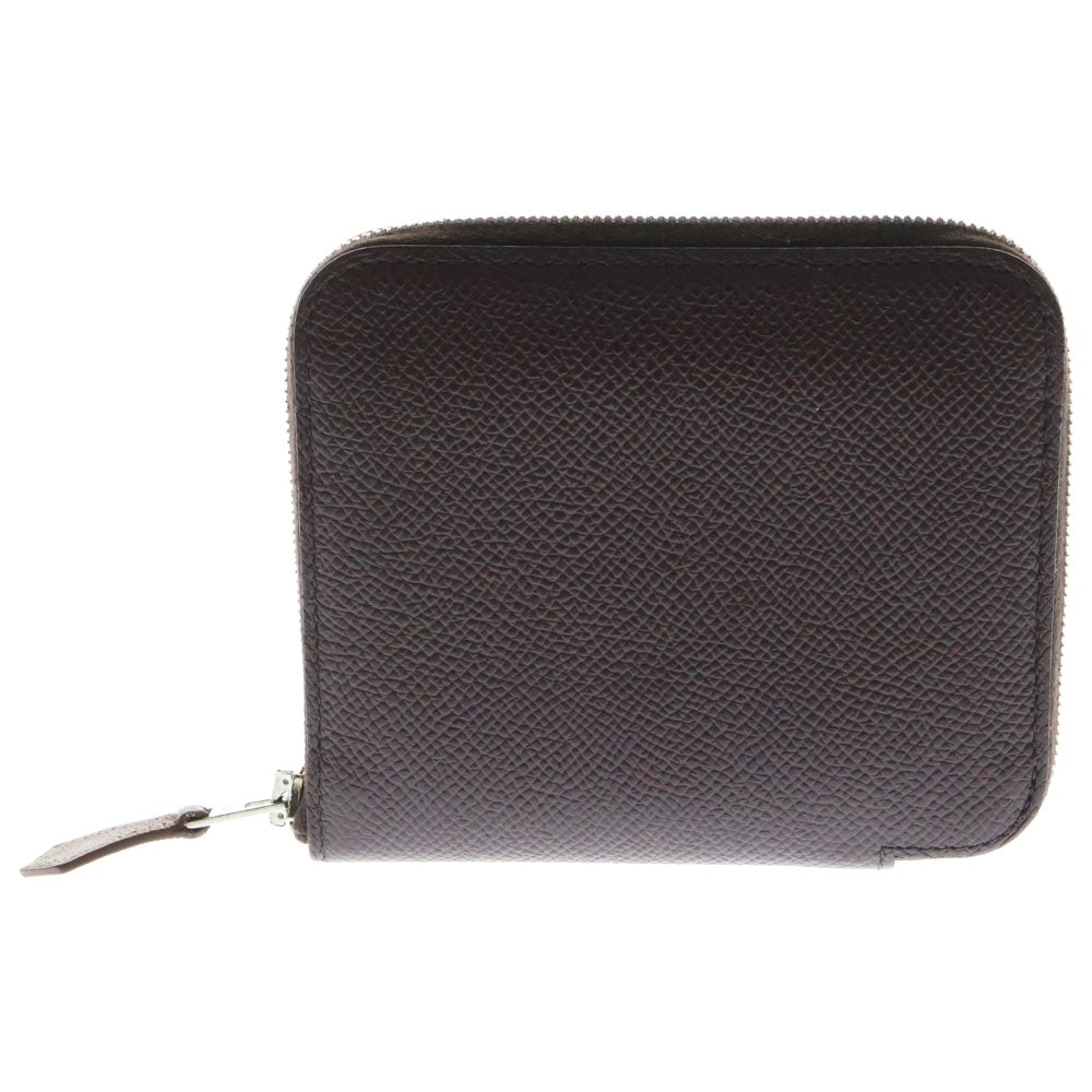 HERMES(エルメス) アザップ シルクイン コンパクト ウォレット 財布 Z刻印 シルバー金具 ブラウン