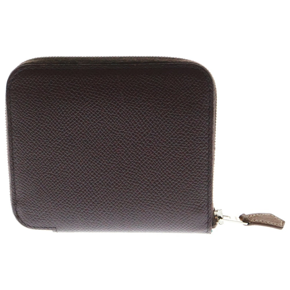 HERMES(エルメス) アザップ シルクイン コンパクト ウォレット 財布 Z刻印 シルバー金具 ブラウン