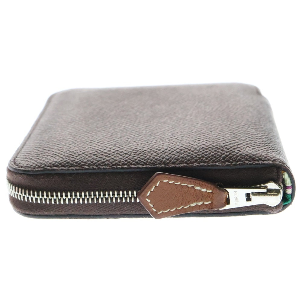 HERMES(エルメス) アザップ シルクイン コンパクト ウォレット 財布 Z刻印 シルバー金具 ブラウン