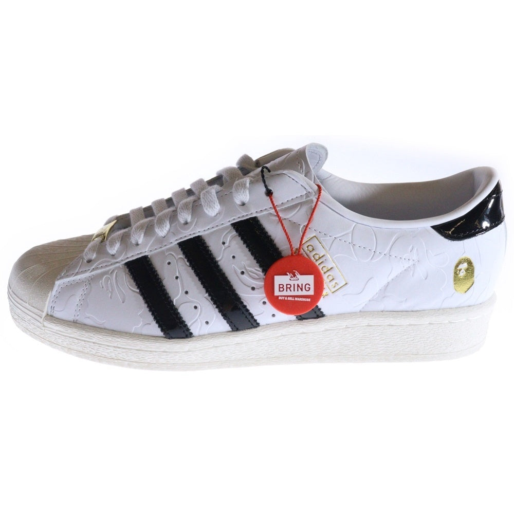 adidas(アディダス) ×A BATHING APE SUPERSTAR V BAPE アベイシング エイプ スーパースター ヴェイプ ローカットスニーカー ホワイト US10.5/28.5cm JR2701