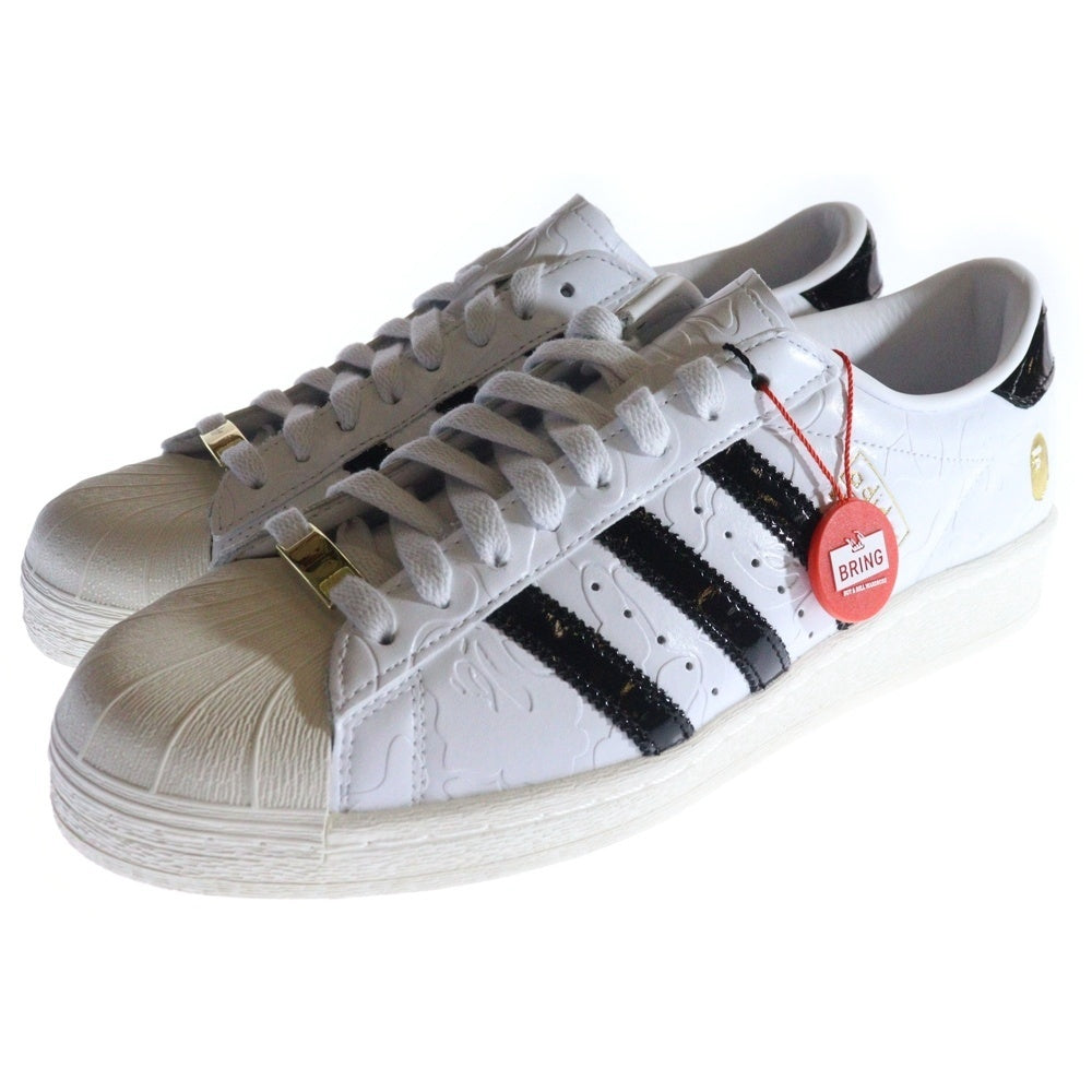 adidas(アディダス) ×A BATHING APE SUPERSTAR V BAPE アベイシング エイプ スーパースター ヴェイプ ローカットスニーカー ホワイト US10.5/28.5cm JR2701