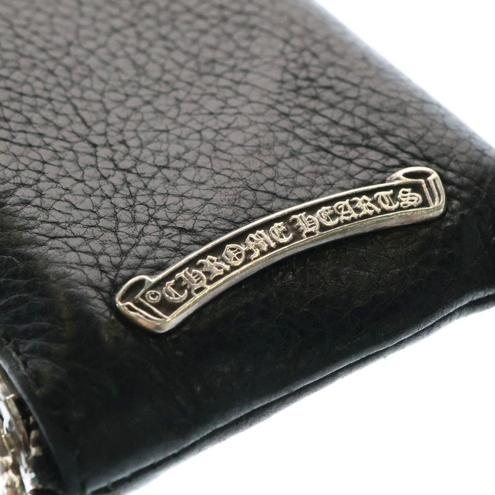 CHROME HEARTS(クロムハーツ) TINY ZIP タイニージップ クロスパッチ付き ダガージップ レザー ロングウォレット 財布 ブラック