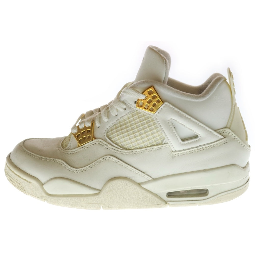NIKE(ナイキ) WMNS AIR JORDAN 4 RETRO WHITE & GOLD ウィメンズ エア ジョーダン 4 レトロ ハイカットスニーカー ホワイト/ゴールド US8/25cm AQ9129-170