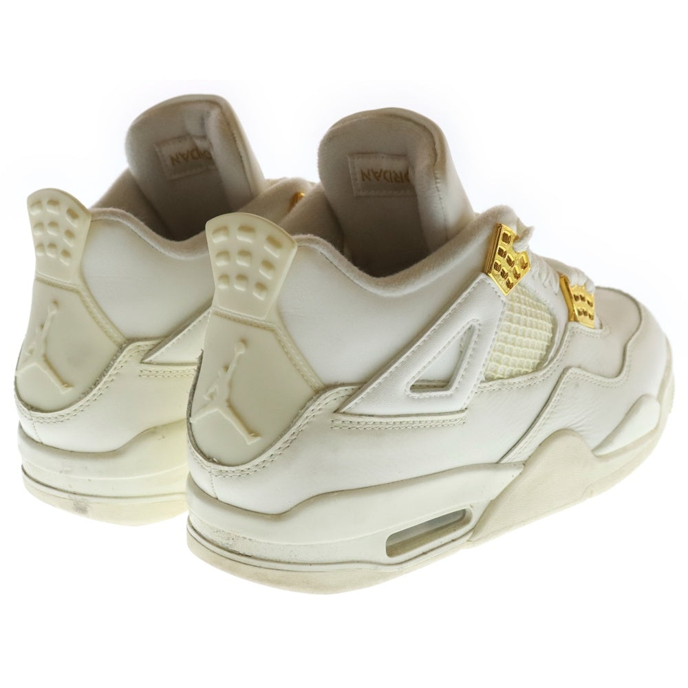 NIKE(ナイキ) WMNS AIR JORDAN 4 RETRO WHITE & GOLD ウィメンズ エア ジョーダン 4 レトロ ハイカットスニーカー ホワイト/ゴールド US8/25cm AQ9129-170