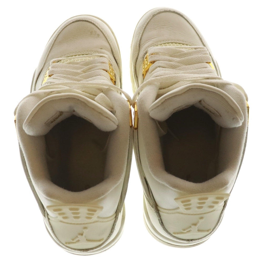 NIKE(ナイキ) WMNS AIR JORDAN 4 RETRO WHITE & GOLD ウィメンズ エア ジョーダン 4 レトロ ハイカットスニーカー ホワイト/ゴールド US8/25cm AQ9129-170