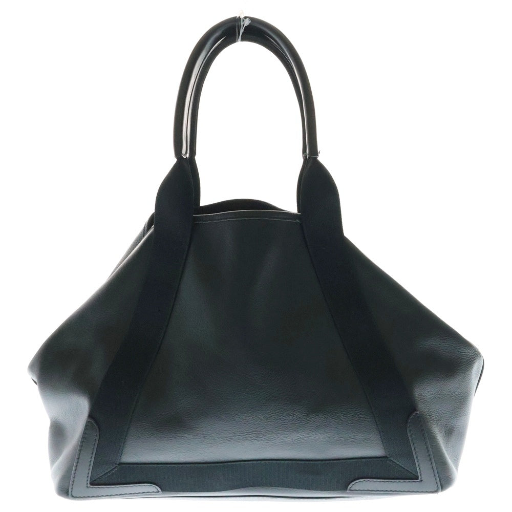 BALENCIAGA(バレンシアガ) ネイビーカバス M ポーチ付き ロゴプリント レザー ハンド トートバッグブラック 581292