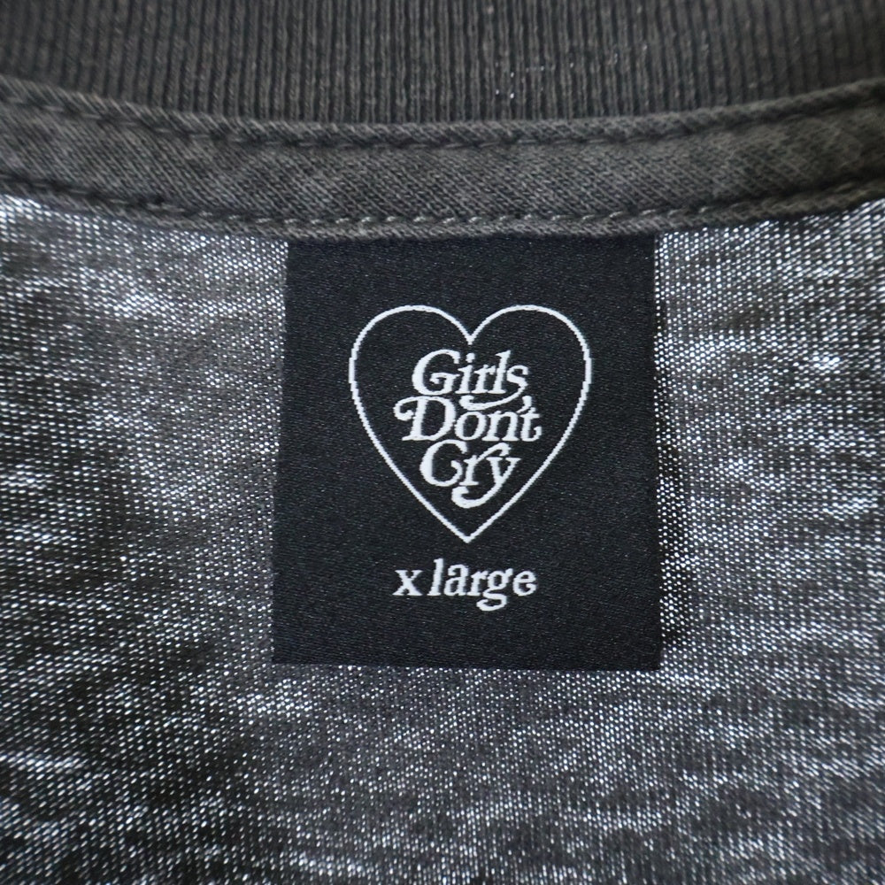 Girls Don't Cry(ガールズドントクライ) DC Logo Tee ロゴプリント クルーネック 半袖Tシャツ カットソー グレー