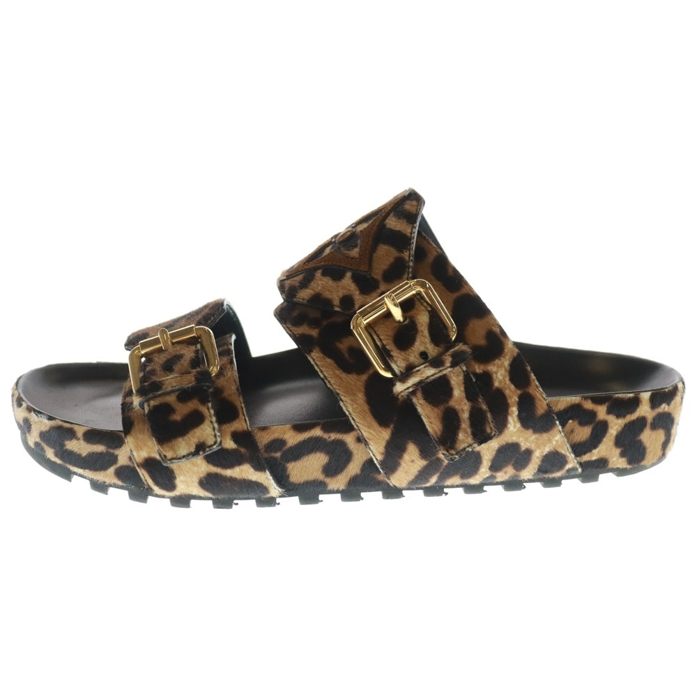 LOUIS VUITTON(ルイヴィトン) ボンディア ライン ミュール レオパード フラット サンダル ブラウン/ブラック SC0159 レディース