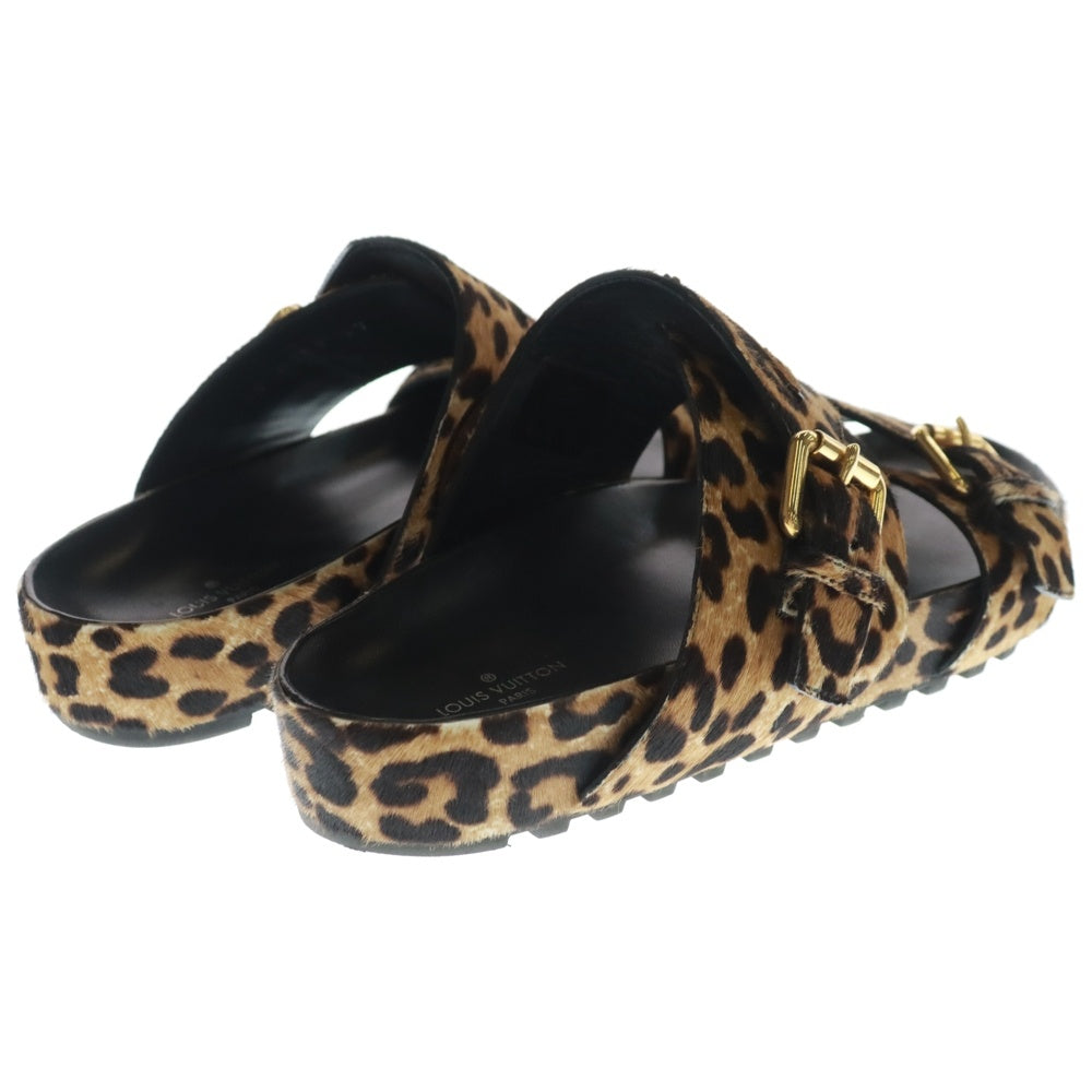 LOUIS VUITTON(ルイヴィトン) ボンディア ライン ミュール レオパード フラット サンダル ブラウン/ブラック SC0159 レディース