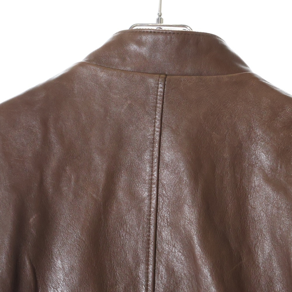 SCHOTT(ショット) C.R.J HAWAIIAN LINING ムートン ハワイアン ライニング シングル ライダースジャケット ブラウン 3191050