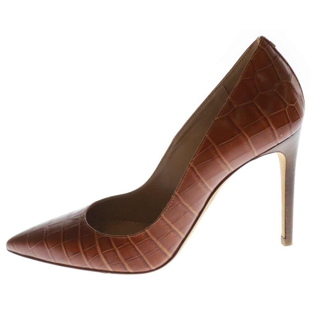 DSQUARED2(ディースクエアード) クロコ型押し ポインテッドトゥ ヒール パンプス ブラウン レディース