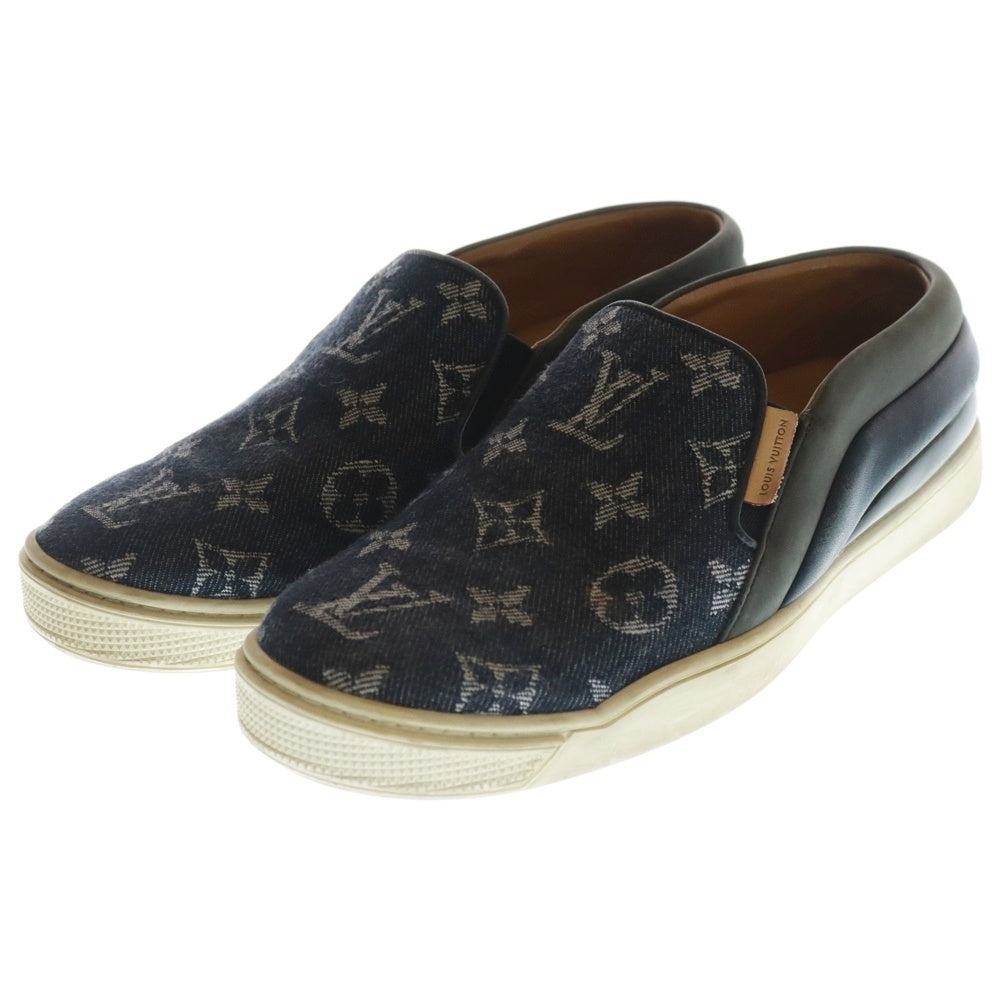 LOUIS VUITTON(ルイヴィトン) フロントローライン モノグラム デニム スリッポン ローカットスニーカー インディゴ レディース