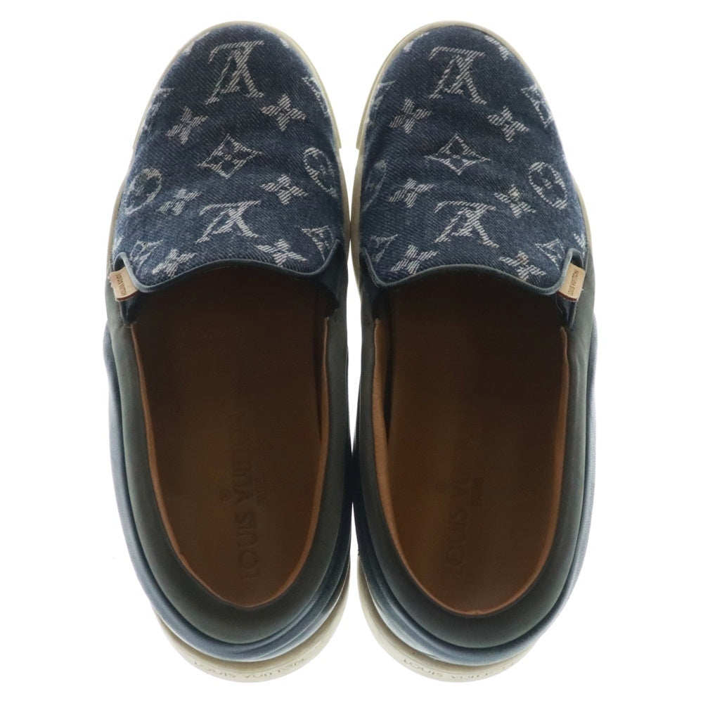 LOUIS VUITTON(ルイヴィトン) フロントローライン モノグラム デニム スリッポン ローカットスニーカー インディゴ レディース