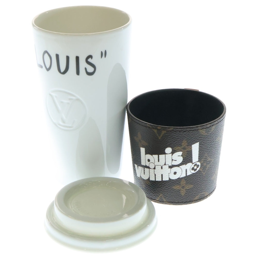 LOUIS VUITTON(ルイヴィトン) カップ ルイ モノグラム タンブラー 陶器 ホワイト/ブラウン LG2241 GI0653 ■
