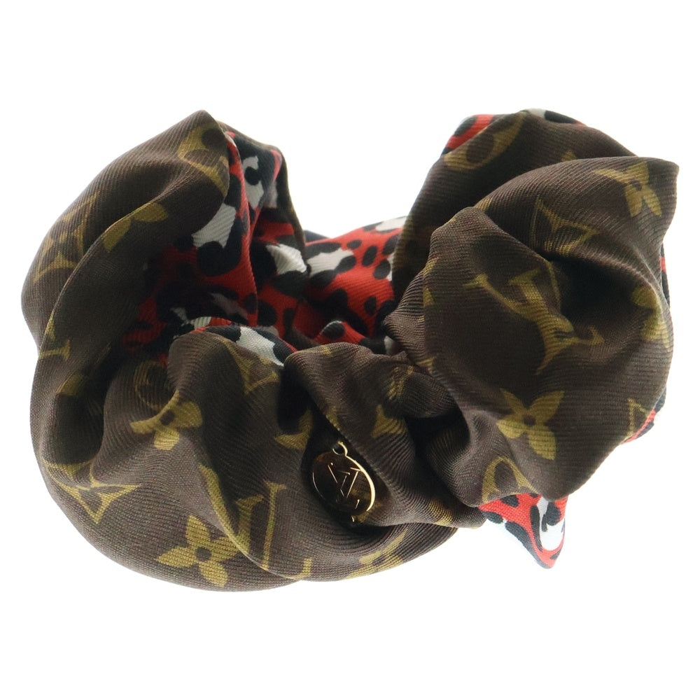 LOUIS VUITTON(ルイヴィトン) ビーマインドフル モノグラム シルク シュシュ ブラウン/レッド M77011 CC0261 レディース