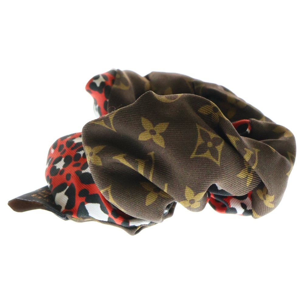 LOUIS VUITTON(ルイヴィトン) ビーマインドフル モノグラム シルク シュシュ ブラウン/レッド M77011 CC0261 レディース