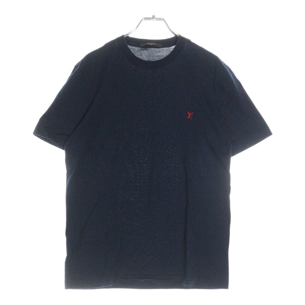 LOUIS VUITTON(ルイヴィトン) 14SS ロゴ刺繍 クルーネック半袖Tシャツカットソー ネイビー RM142Q H5IY05JC8