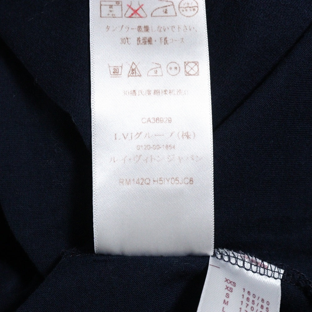 LOUIS VUITTON(ルイヴィトン) 14SS ロゴ刺繍 クルーネック半袖Tシャツカットソー ネイビー RM142Q H5IY05JC8