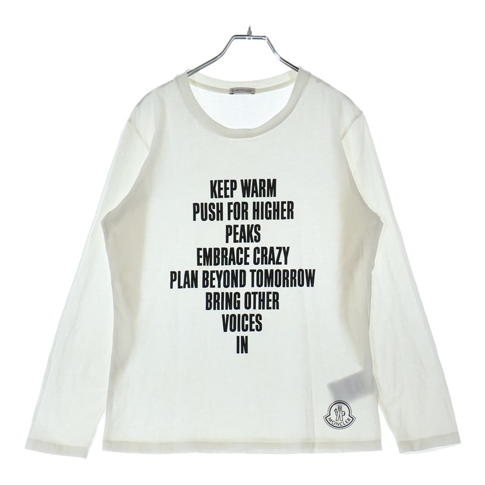 MONCLER(モンクレール) 21AW フロントプリント クルーネック長袖Tシャツカットソー ホワイト G20938D00002 829FB