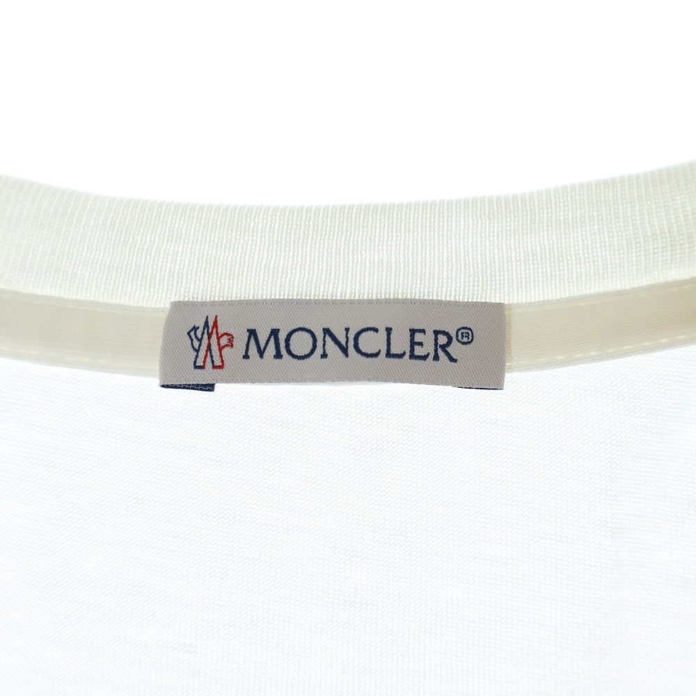 MONCLER(モンクレール) 21AW フロントプリント クルーネック長袖Tシャツカットソー ホワイト G20938D00002 829FB