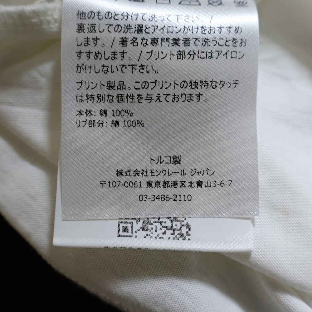 MONCLER(モンクレール) 21AW フロントプリント クルーネック長袖Tシャツカットソー ホワイト G20938D00002 829FB