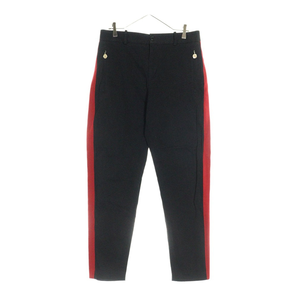 MONCLER(モンクレール) 22AW サイドライン バイカラー ロングパンツ ブラック/レッド H20912A00012 596BS