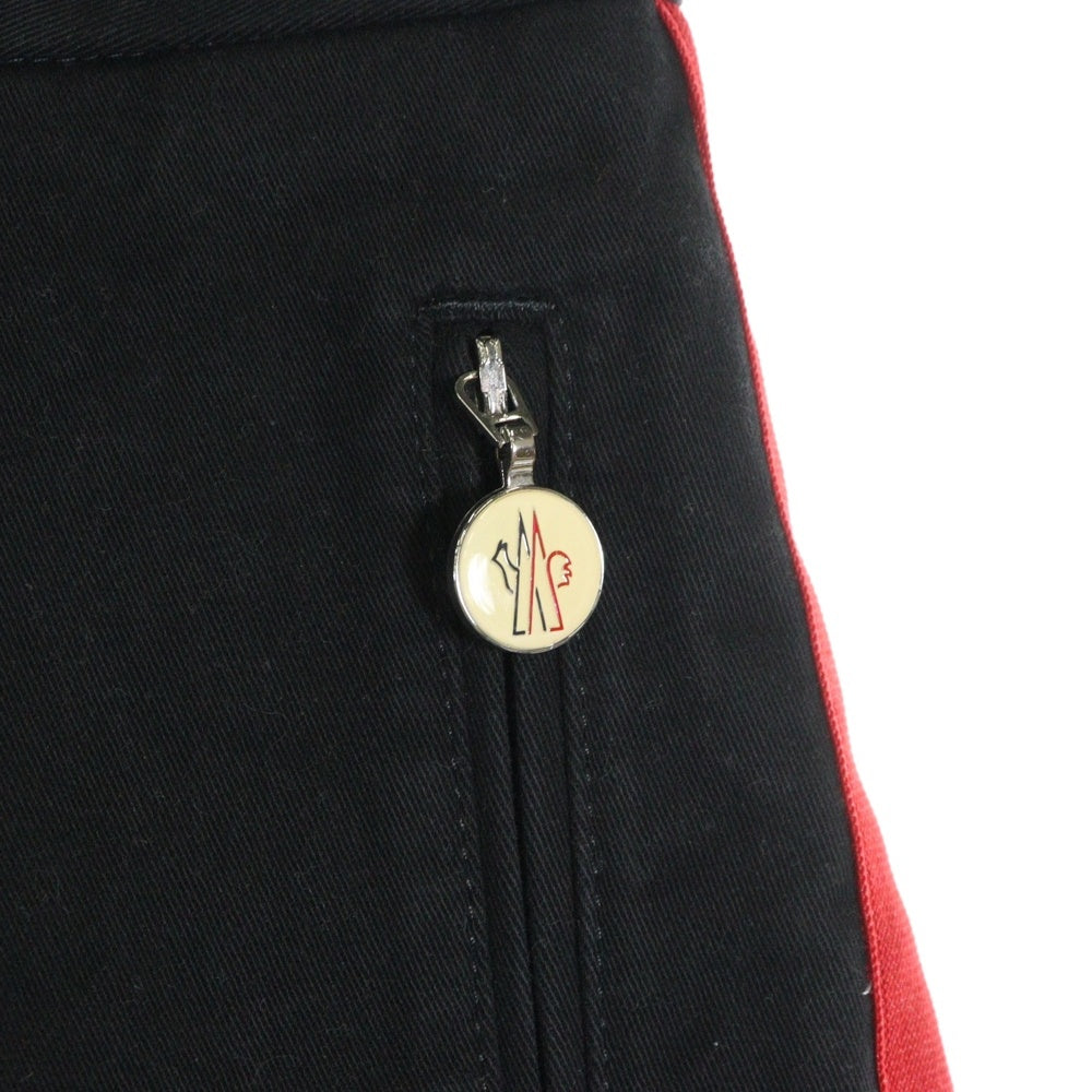 MONCLER(モンクレール) 22AW サイドライン バイカラー ロングパンツ ブラック/レッド H20912A00012 596BS