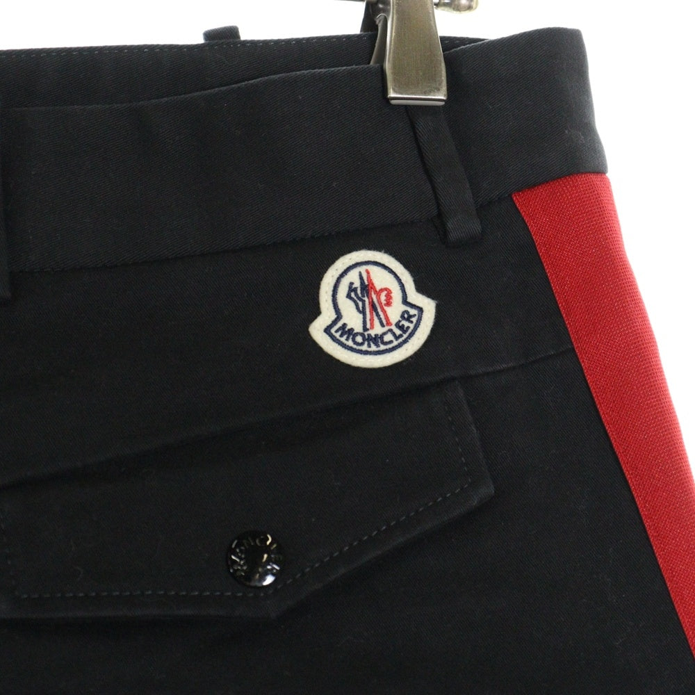 MONCLER(モンクレール) 22AW サイドライン バイカラー ロングパンツ ブラック/レッド H20912A00012 596BS