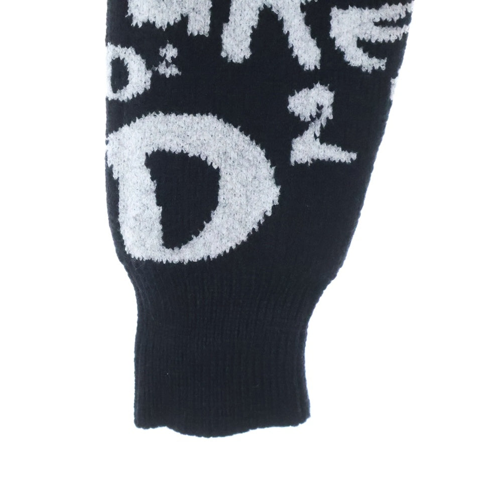 DSQUARED2(ディースクエアード) D2 POP 80S COOL FIT CREWNECK 総柄 クルーネックニットセーターブラック S75HA1246 S18438 レディース