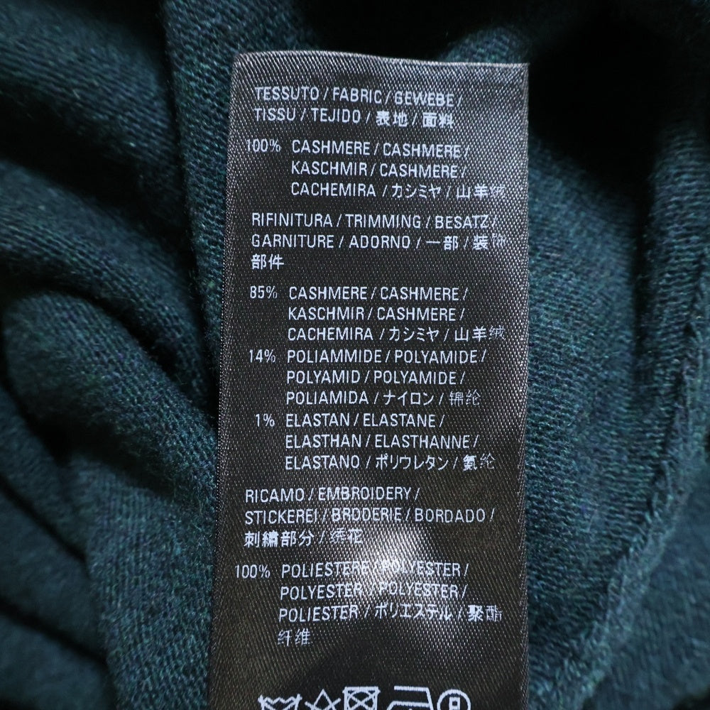 BALENCIAGA(バレンシアガ) 21AW バックロゴ刺繍 オーバーサイズ カシミヤVネック 長袖ニットセーター ダークグリーン 682007 T4122
