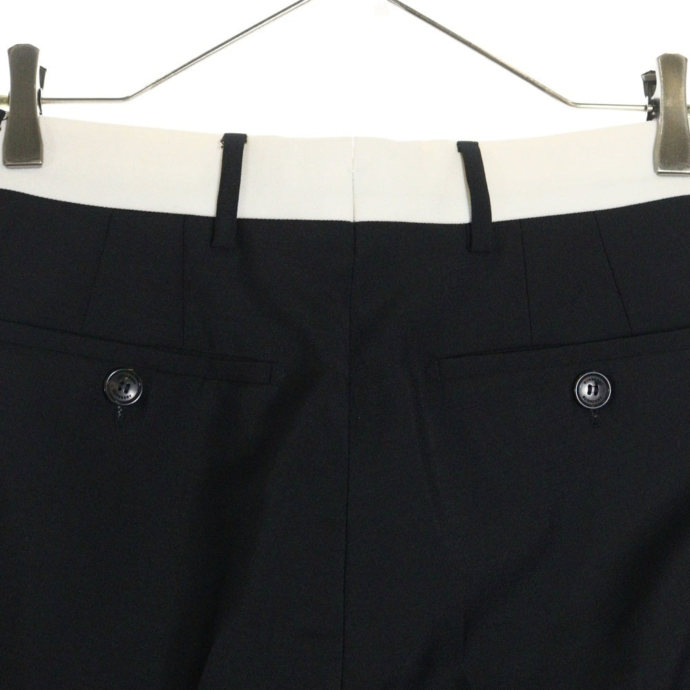 BURBERRY(バーバリー) ウール サイドライン スラックスパンツ ブラック/ベージュ 4558251