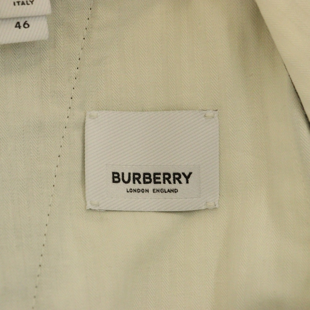 BURBERRY(バーバリー) ウール サイドライン スラックスパンツ ブラック/ベージュ 4558251