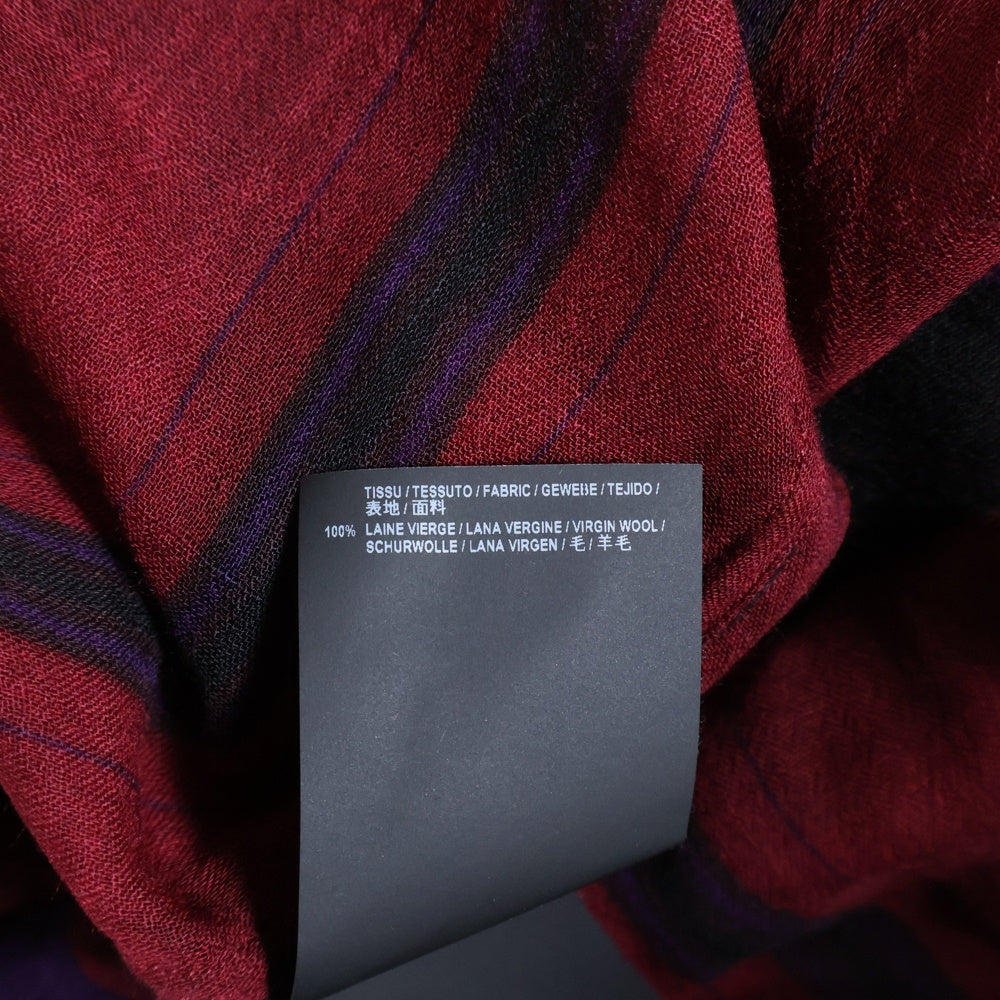 SAINT LAURENT PARIS(サンローランパリ) 19AW フライフロント ウールシアーストライプシャツ レッド 564172 Y631U