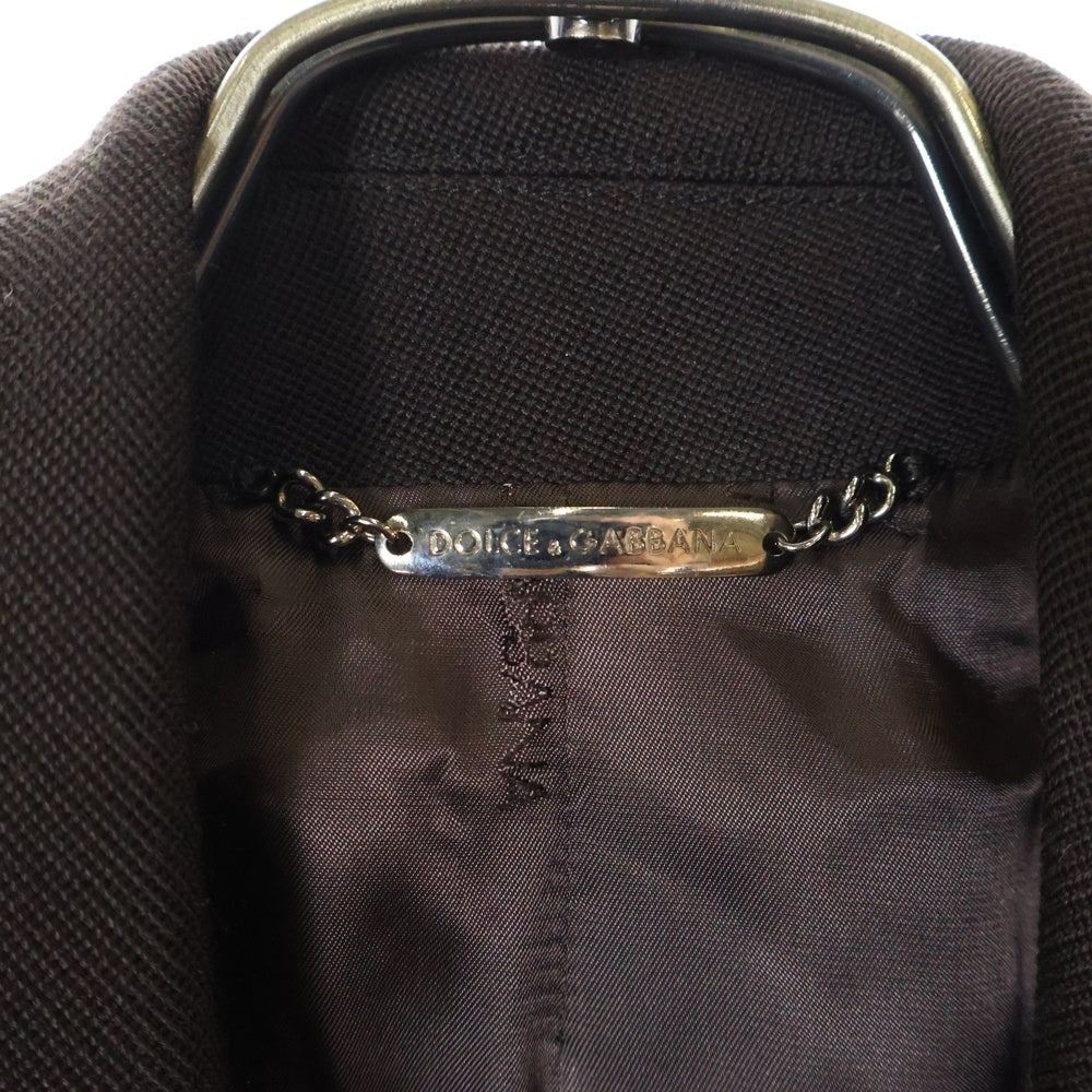 DOLCE & GABBANA(ドルチェアンドガッバーナ) ワイドラペル ダブル ロングコート ブラウン F530/7343