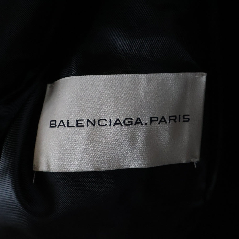 BALENCIAGA(バレンシアガ) ラップボタン ウールライダースブルゾン ジャケット ブラック 205057 TP814