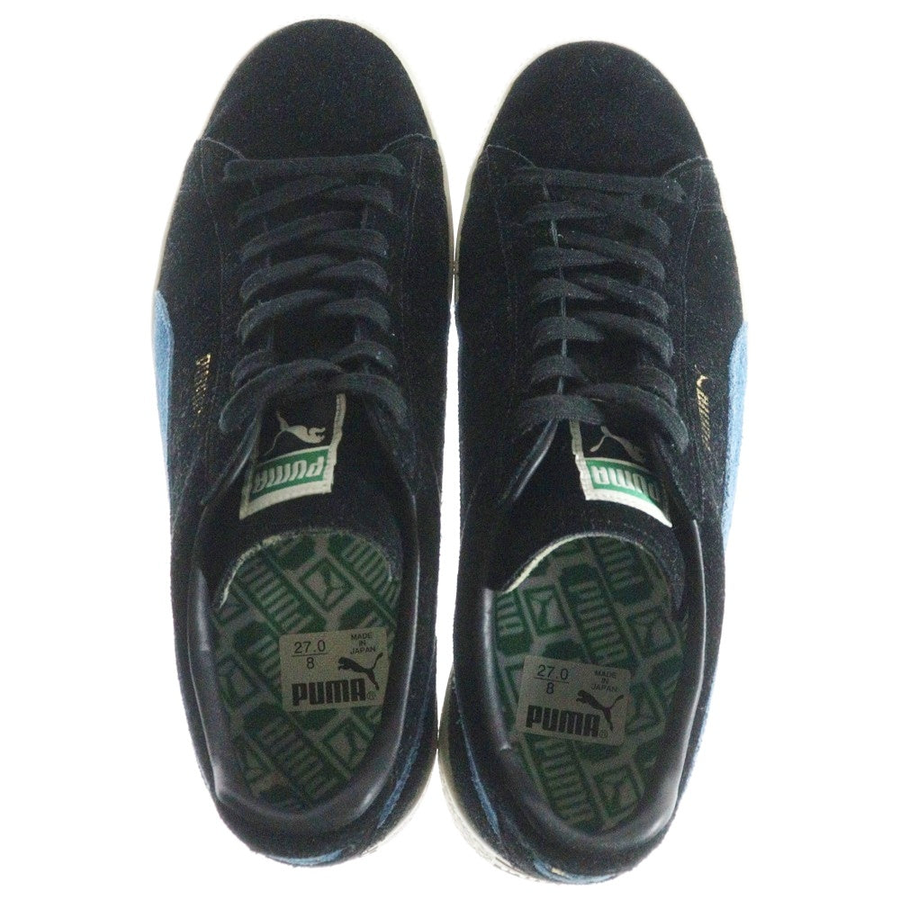 PUMA(プーマ) ×atoms SUEDE VTG AGED MIJ アトモス スウェード ヴィンテージ エイジド MIJ ローカットスニーカー ブラック/ブルー US9/27cm 386309-02