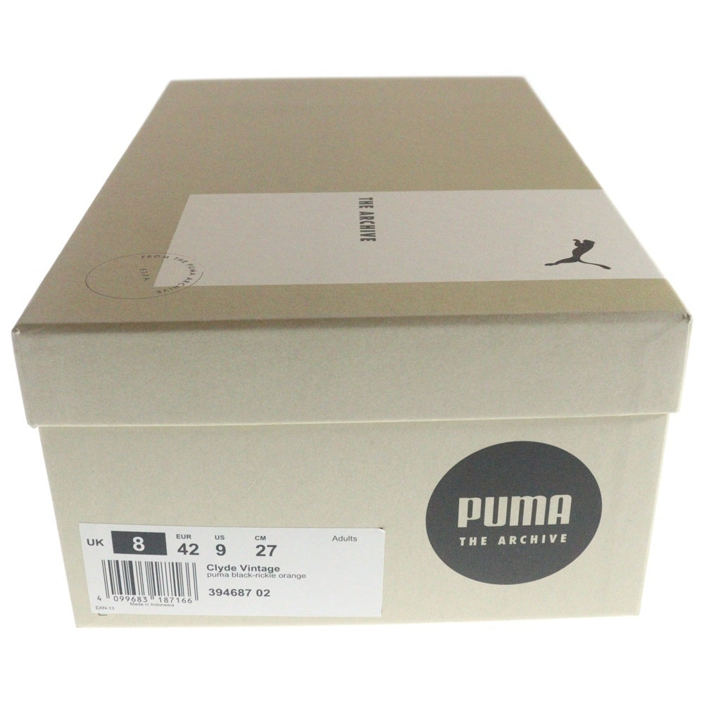 PUMA(プーマ) CLYDE VINTAGE クライド ヴィンテージ レザーローカットスニーカー ブラック US9/27cm 394687-02