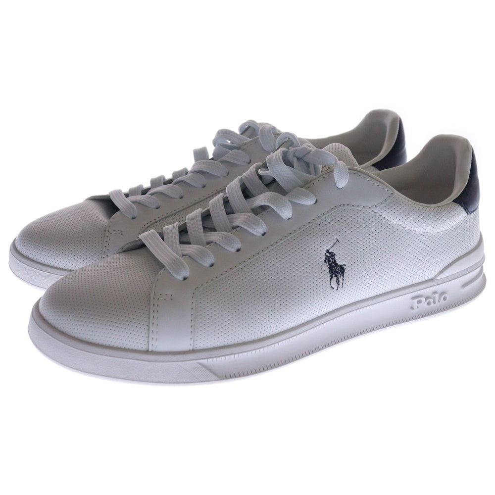 POLO RALPH LAUREN(ポロラルフローレン) ポニー エンボスロゴ レザー ローカットスニーカー ホワイト 0200017659