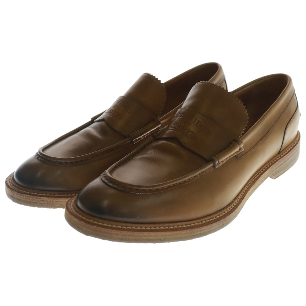 GUCCI(グッチ) レザー コインローファー ブラウン 262079