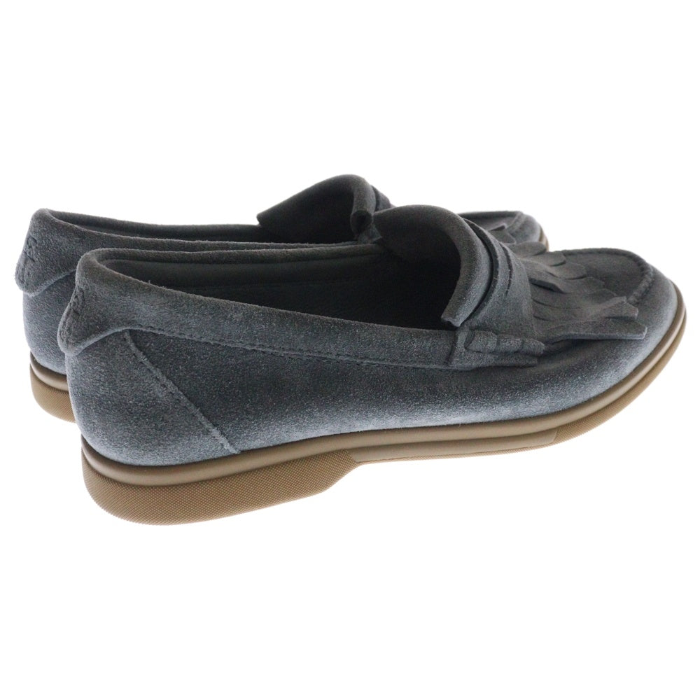 BRUNELLO CUCINELLI(ブルネロクチネリ) スウェード フリンジ コインローファー シューズ グレー