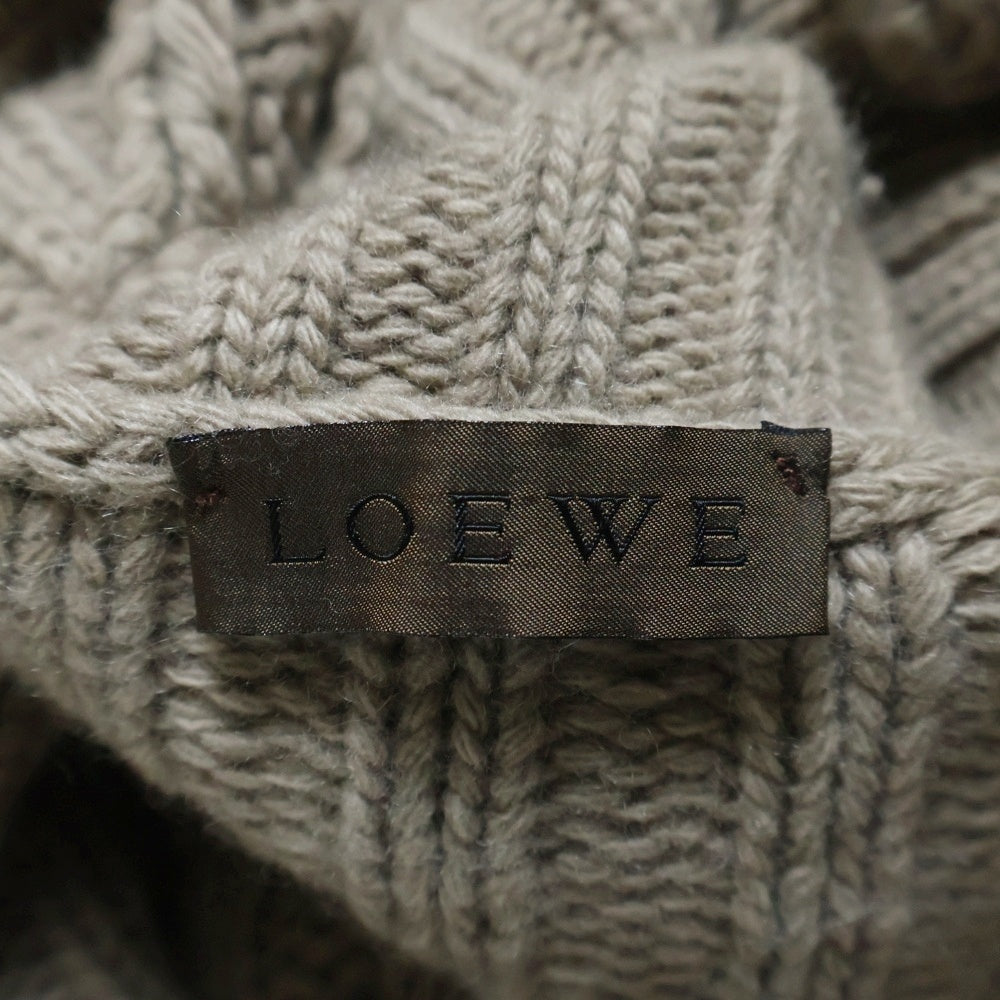 LOEWE(ロエベ) ウール カシミヤ ショルダーボタン タートルネック ニットセーター ベージュ