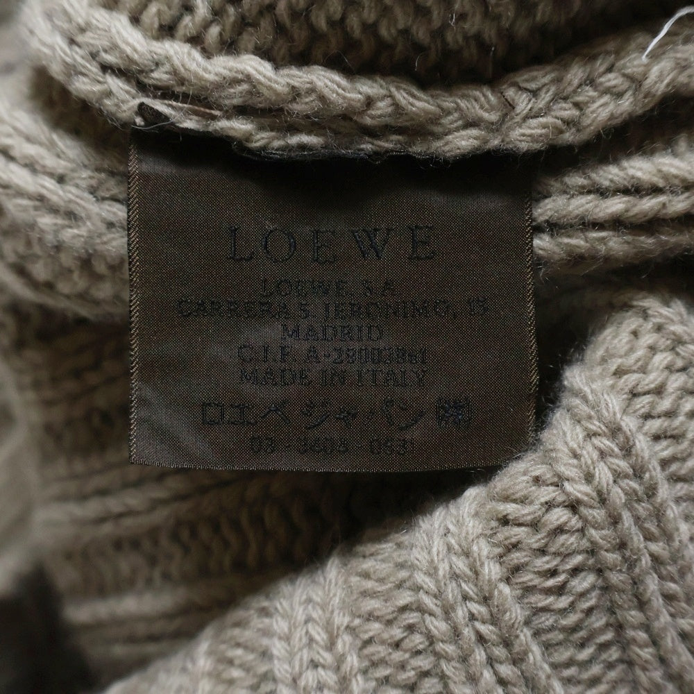 LOEWE(ロエベ) ウール カシミヤ ショルダーボタン タートルネック ニットセーター ベージュ