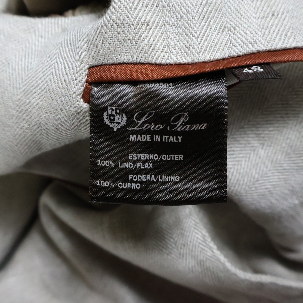 Loro Piana(ロロピアーナ) キュプラ シングルテーラードジャケット ベージュ FAG1120