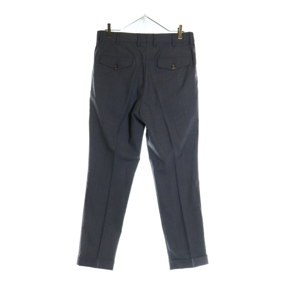 BRUNELLO CUCINELLI(ブルネロクチネリ) LEISURE FIT ウール コットン 2タック ジップフライ テーパード スラックスパンツ グレー M032PE1920