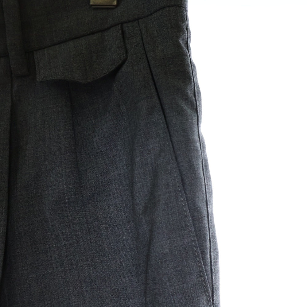 BRUNELLO CUCINELLI(ブルネロクチネリ) LEISURE FIT ウール コットン 2タック ジップフライ テーパード スラックスパンツ グレー M032PE1920