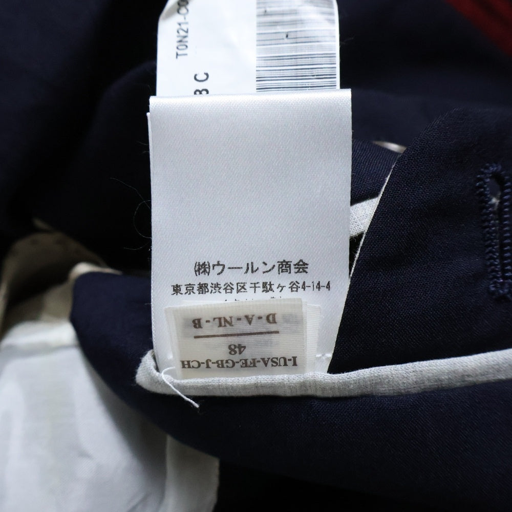 BRUNELLO CUCINELLI(ブルネロクチネリ) コットン ウール 3B ノッチドラペル テーラードジャケット ネイビーDK92502
