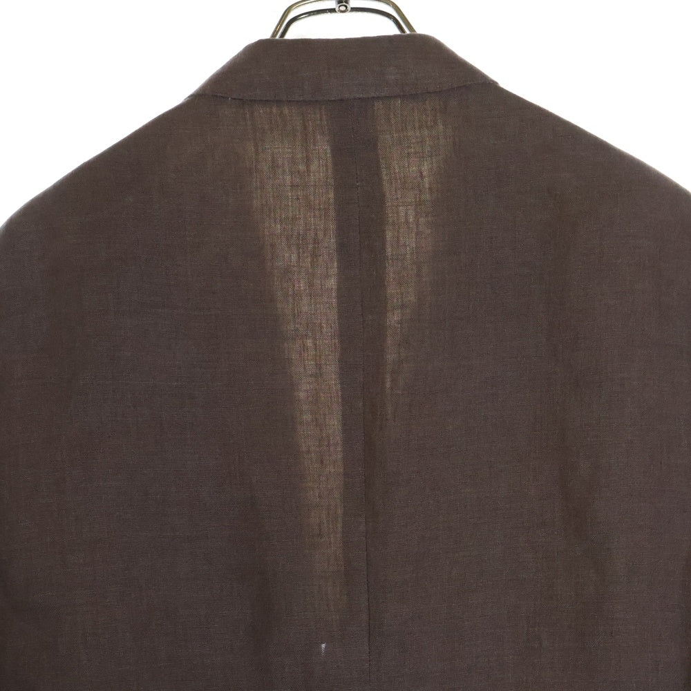 BRUNELLO CUCINELLI(ブルネロクチネリ) ノッチドラペル リネン シングルテーラードジャケット ブラウン